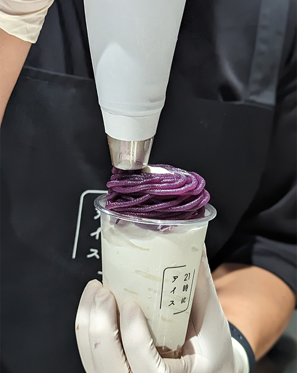 紫芋モンブラン調理過程